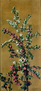 Japanischer Kirschbaum und Weißdornzweige von Jean Benner