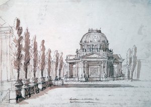 Tempel des Apollo, für die Oper Achille und Polyxene, ca. 1687 von Jean Berain, Jean Baptiste Lully