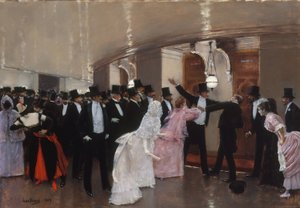Auseinandersetzung in den Korridoren der Oper von Jean Beraud