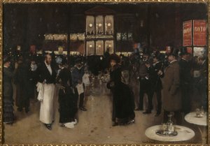 Boulevard Montmartre bei Nacht, vor dem Théâtre des Variétés, ca. 1885