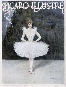 Operntänzerin - Zeichnung von Jean Beraud (1849 - 1935), „Figaro Illustré“ von Jean Beraud