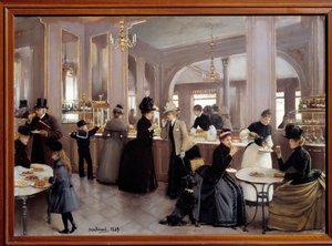 La passerie gloppe avenue des Champs-Élysées. Gemälde von Jean Béraud (1849 - 1935) von Jean Beraud