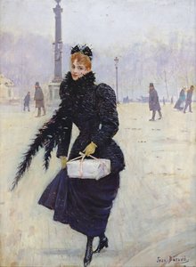 Pariserin auf der Place de la Concorde, ca. 1890