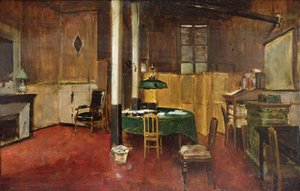 Der Nachrichtenraum von Hansard, um 1889 von Jean Beraud