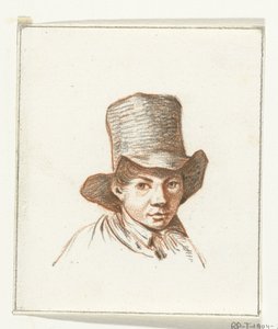 Kopf eines Jungen mit hohem Hut von Jean Bernard