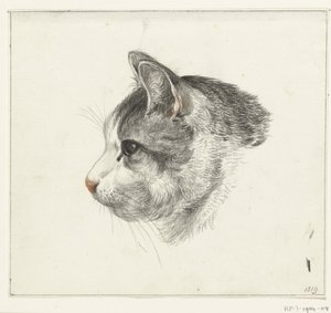 Kopf einer Katze, nach links von Jean Bernard