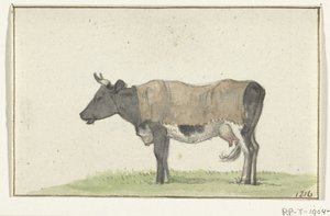 Stehende Kuh mit Decke, nach links von Jean Bernard