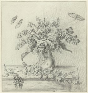 Stillleben mit Blumenarrangement, Früchten und Insekten von Jean Bernard