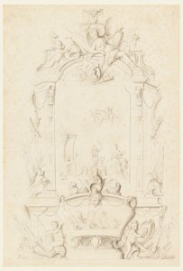 Venus an der Schmiede des Vulkan, Entwurf für ein Sideboard-Panel