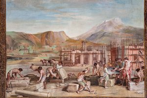Bacchus mit den Architekten, die den Bau von Nisa planen von Jean Boulanger