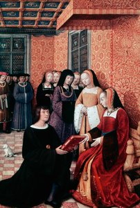Der Dichter Jean Marot überreicht sein Werk 