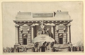 Design für einen Tempel der Gerechtigkeit oder Tempel der Unsterblichkeit von Jean Charles Delafosse