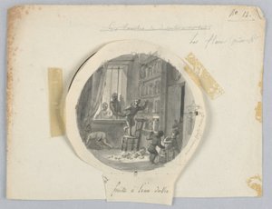 Entwurf für einen bemalten Porzellanteller, Früchte à l