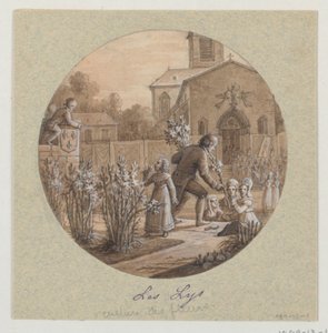 Entwurf für einen bemalten Porzellanteller, Les Lys (Lilien) aus dem Service de la Culture des Fleurs (Blumenkulturdienst)