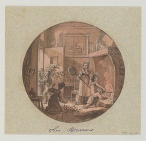 Entwurf für einen bemalten Porzellanteller, Les Marrons (Kastanien) für den Service des Objets de Dessert (Dessertservice)