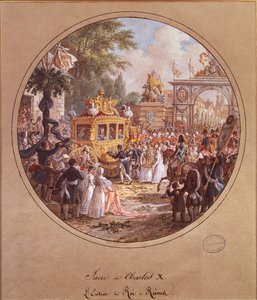 Der Einzug von Karl X. (1757-1836) in Reims, 28. Mai 1825 von Jean Charles Develly