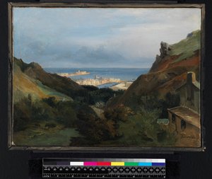 Italienische Landschaft mit Blick auf einen Hafen, vor 1875 von Jean Charles Joseph Rémond