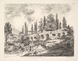 Ansicht des Eingangs zu Tivoli und der Mauern der Villa d