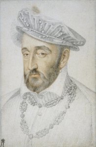 Porträt von König Heinrich II. von Frankreich von Clouet, Jean (ca. 1485-1541). Schwarze Kreide und Rötel auf Papier, Größe: 33,1x21,8, Mitte des 16. Jahrhunderts, Eremitage, St. Petersburg
