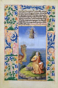 St. Johannes der Evangelist auf der Insel Patmos, aus dem Stundenbuch von Louis d