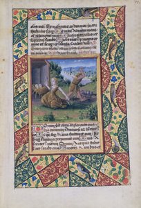 Ms Lat. Q.v.I.126 fol.15 Adam und Eva bei der Arbeit, aus dem Stundenbuch von Louis d