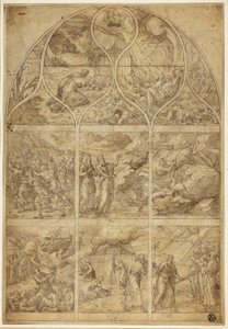 Entwurf für ein Buntglasfenster mit der Geschichte von Aaron von Jean Cousin the Younger