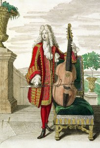 Herr spielt Cello, veröffentlicht ca. 1688-90 von Jean Dieu de Saint Jean