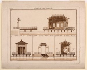 Entwurf für chinesischen Pavillon in einem See