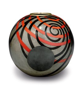 Lackierter Martele-Zinnvase, ca. 1929