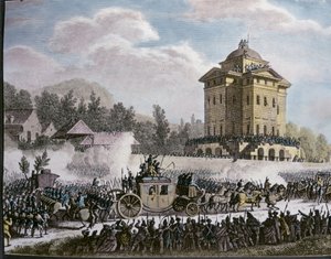 Ankunft von König Ludwig XVI. in Paris nach seiner Verhaftung in Varennes, 25. Juni von Jean Duplessi Bertaux