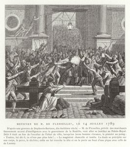 Der Mord an Jacques de Flesselles, Französische Revolution, 14. Juli 1789 von Jean Duplessis Bertaux