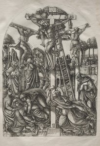 Christus am Kreuz zwischen den beiden Dieben von Jean Duvet