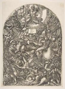 Der Engel in der Sonne ruft die Raubvögel, aus der Apokalypse von Jean Duvet