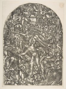 Der Engel, der die sechste Posaune bläst, aus der Apokalypse von Jean Duvet