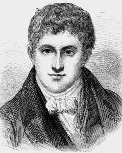 Humphry Davy (1778-1829) englischer Physiker und Chemiker, Stich von Jean Edouard Dargent