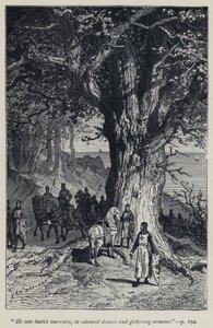 Er sah feindliche Krieger in bunten Kleidern und glänzenden Rüstungen von Jean Edouard Dargent