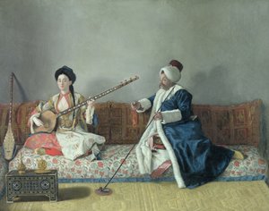 Monsieur Levett und Mademoiselle Helene Glavany in türkischen Kostümen von Jean Étienne Liotard