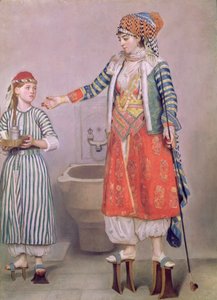 Türkische Frau mit ihrer Dienerin