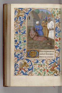 Hiob auf dem Misthaufen Stundenbuch, 1450-1499 von Jean Fouquet