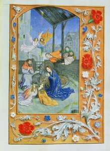 Die Geburt Christi, aus den Stunden von Etienne Chevalier, c.1445 von Jean Fouquet