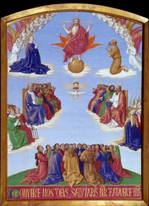Pfingsten: die Himmelfahrt des Heiligen Geistes. Miniatur aus dem Stundenbuch des Etienne Chevalier von Jean Fouquet (1420-1477/1481) von Jean Fouquet