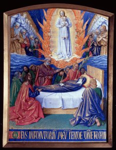 Die Stunden der Jungfrau: der Tod der Jungfrau. Miniatur in „Die Stunden des Étienne Chevalier“ von Jean Fouquet (1420-1481) von Jean Fouquet