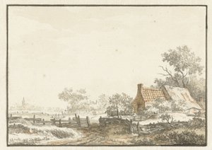 Landschaft mit Bauernhof von Jean François Delcourt