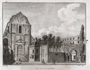Kirche der Weißen Mäntel, Paris (Gravur, ca. 1780) von Jean Francois Garneray