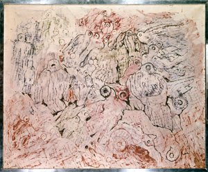 Den 100.000 Tauben. Gemälde von Max Ernst (1891 - 1976)