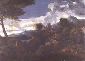 Landschaft mit brennender Stadt von Jean Francois I Millet