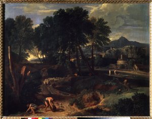 Landschaft mit Schafherde auf der Straße von Jean Francois I Millet
