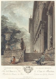 Kolonnade und Gärten des Medici-Palastes von Jean Francois Janinet