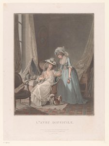 Schlafzimmer mit zwei Frauen an einem Schminktisch von Jean Francois Janinet