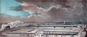 Das Fest der Föderation (Feier der konstitutionellen Monarchie). Paris, Champ-de-Mars, am 14. Juli von Jean Francois Janinet